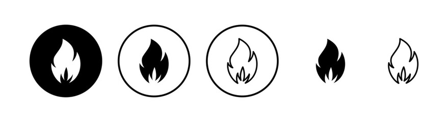 Fire icons set. Fire flame icon template.