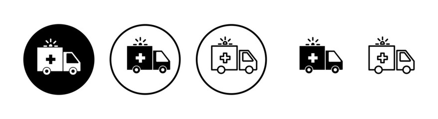 Fototapeta premium Ambulance Icons set. Ambulance Icon Design