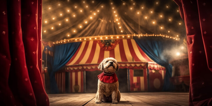 Hund im Zirkus KI