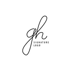 GH initial based vector logo. Handwriting and signature vector logo. Suitable for fashion, cosmetics, woman, company, wedding, invitation, and brand.