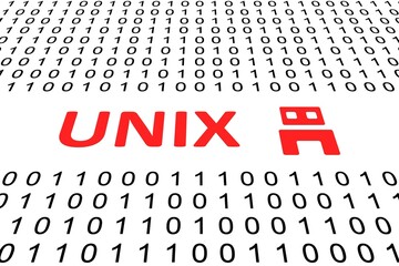 UNIX concept binary code 3d illustration