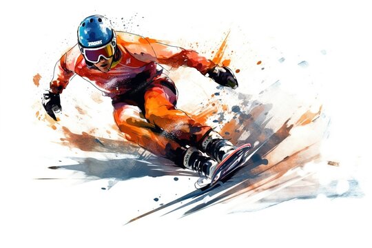 athlete Short track isolated on white background. Generated by AI.