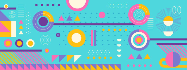 Abstract geometric pattern design in retro style. Vector illustration.