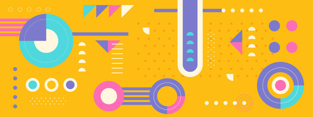 Geometry minimalistic artwork poster with simple shape and figure. Abstract vector pattern design in Scandinavian style for web banner, business presentation, branding package, fabric print, wallpaper