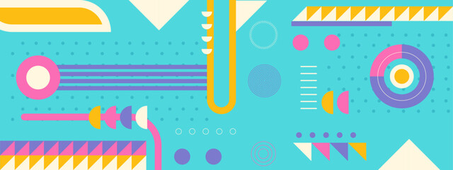 Geometry minimalistic artwork poster with simple shape and figure. Abstract vector pattern design in Scandinavian style for web banner, business presentation, branding package, fabric print, wallpaper