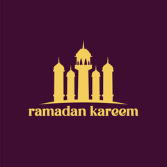 vector logo ramadan kareem with mosque icon