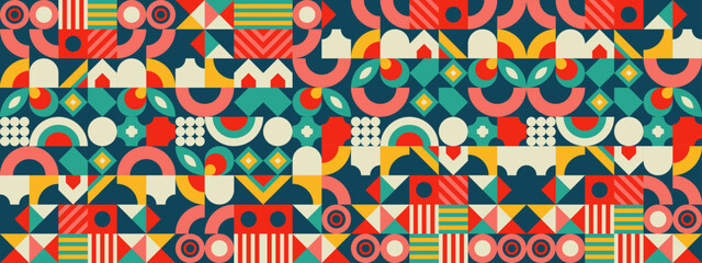 Abstract geometric concept poster design. Graphic horizontal pattern. Nature leaves development creative banner. Vector illustration. © Roisa