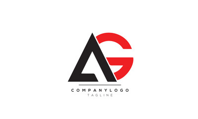 Alphabet letters Initials logo AG