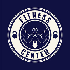 Set of Fitness Logo Retro Style. Good For Fitness Logo, Gym Logo. Template for sport icon, symbol, logo or other branding. Modern retro illustration.