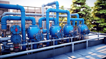 Water pump and water system Installed on the roof of the building