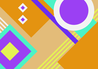 Geometric posters. Bauhaus cover templates with abstract colorful geometry. Retro architecture minimal shapes, forms, lines and eye design vector.