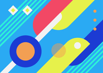 Geometric posters. Bauhaus cover templates with abstract colorful geometry. Retro architecture minimal shapes, forms, lines and eye design vector.