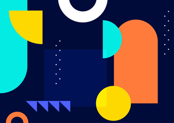 Modern Vector geometry minimalist artwork poster with simple shape and figure abstract vector pattern design in scandinavian