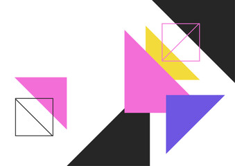 Geometric Mid Century Abstract Vector template Poster design background