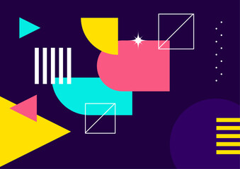 Memphis abstract covers, minimalis covers design. Colorful geometric background, vector illustration.