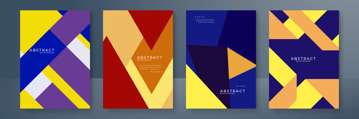 Artworks, posters inspired postmodern of vector abstract dynamic symbols with bold geometric shapes, useful for web background, poster art design, magazine front page, hi-tech print, cover artwork.