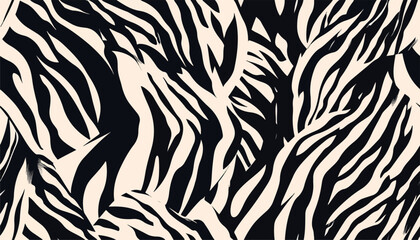 Hand drawn contemporary abstract zebra striped print. Modern fashionable template for design © Eli Berr