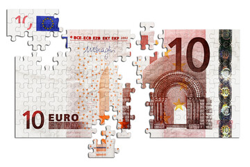 PNG Trasparente. puzzle  dieci  euro su sfondo trasparente.