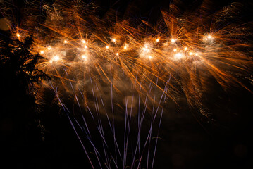 Colorful of fireworks display celebration feu artifice