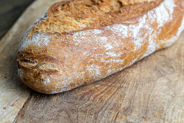 Dark wheat loaf of bread