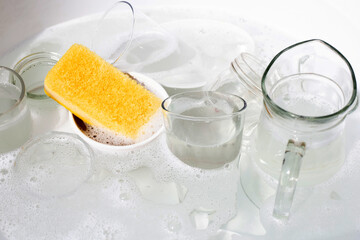 Washing used drinking glasses and cups