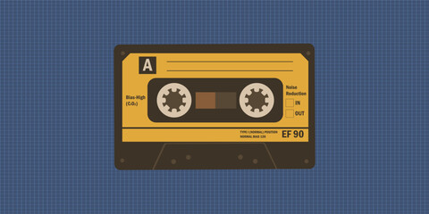 Retro audio cassette. Back to the 90s concept.