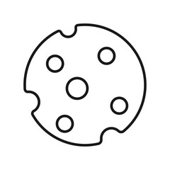 Fototapeta premium Cheese, contour vector sign, linear icon isolated on white background