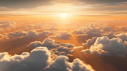 Fototapeta na wymiar Sun goes into the clouds