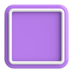 3D rectangle button. Empty button. 3D illustration.