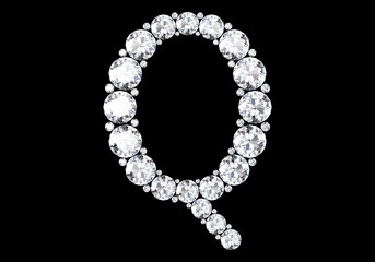 Diamond letters with gemstones (high resolution 3D image)