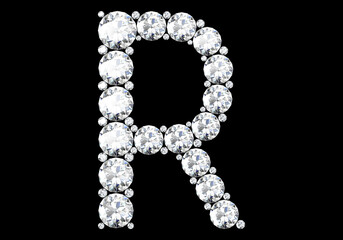 Diamond letters with gemstones (high resolution 3D image)