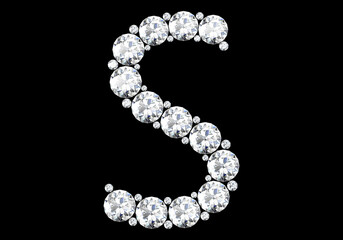 Diamond letters with gemstones (high resolution 3D image)