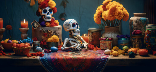 Day of the Dead (Dia De Los Muertos) concept background