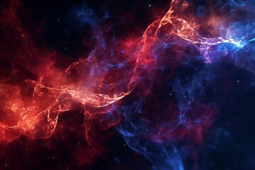 Obraz na płótnie Canvas Abstract fiery dust nebula cosmos background Generative AI