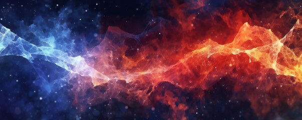 Obraz na płótnie Canvas Abstract fiery dust nebula cosmos background Generative AI