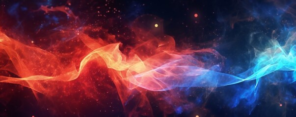 Abstract fiery dust nebula cosmos background Generative AI