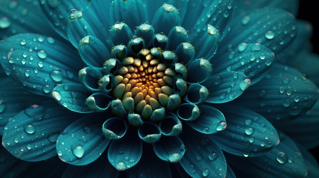 Background of Peacock Flower , HD, Decorate with water drops, Background Wallpaper, Desktop Wallpaper , Generative Ai