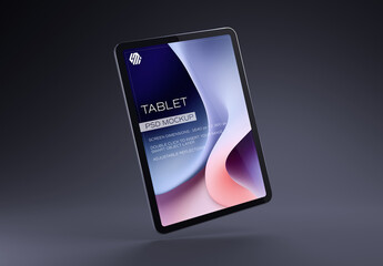 Modern Tablet Device Mockup On Dark Surface