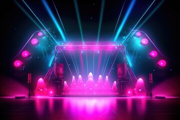 abstract futuristic background with pink blue glowing neon moving high speed wave lines Neon night Party Stage Fun Dance Fantastic wallpaper ads flyer