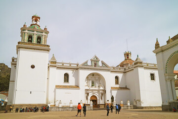 Impressive Basilica of the Virgin of Candelaria in Copacabana, the Town on the Shore of Lake Titicaca, Bolivia, South America