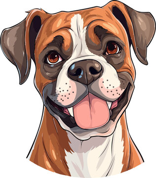 Dynamic Boxer Dog Vector Energetic Canine Appeal