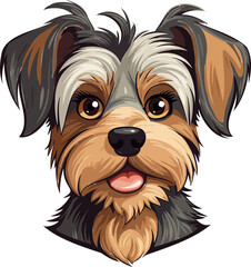 Yorkshire Terrier Charm Adorable Dog Vector Illustration