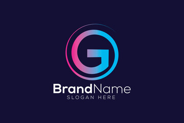 Letter G twist logo design template