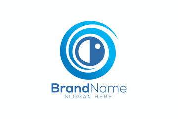 Wave and contrast logo design template