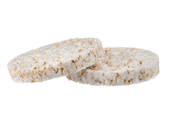 Stack of crackers or diet fit loaves isolated on white background. With clipping path. Full depth of field. Focus stacking