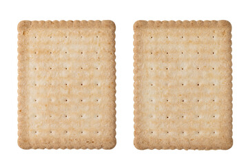 Crackers isolated on white background. With clipping path. Full depth of field. Focus stacking. PNG