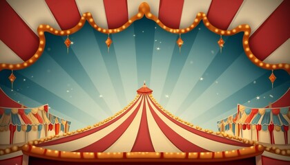 Circus frame background circus tent background with copy space. Generative ai