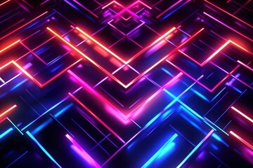 Fototapeta premium abstract digital background in cyber-punk style, ai tools generated image