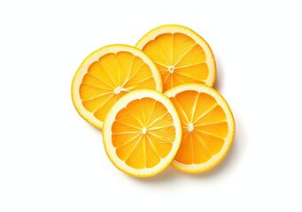 Orange slices on white background created with Generative AI technology
