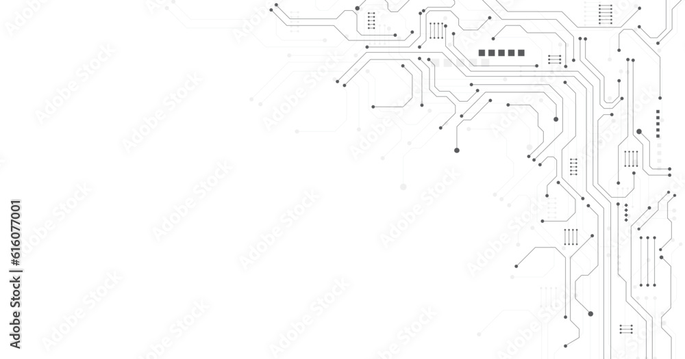 Aufkleber black circuit diagram on white background. high-tech circuit board connection system.vector abstract